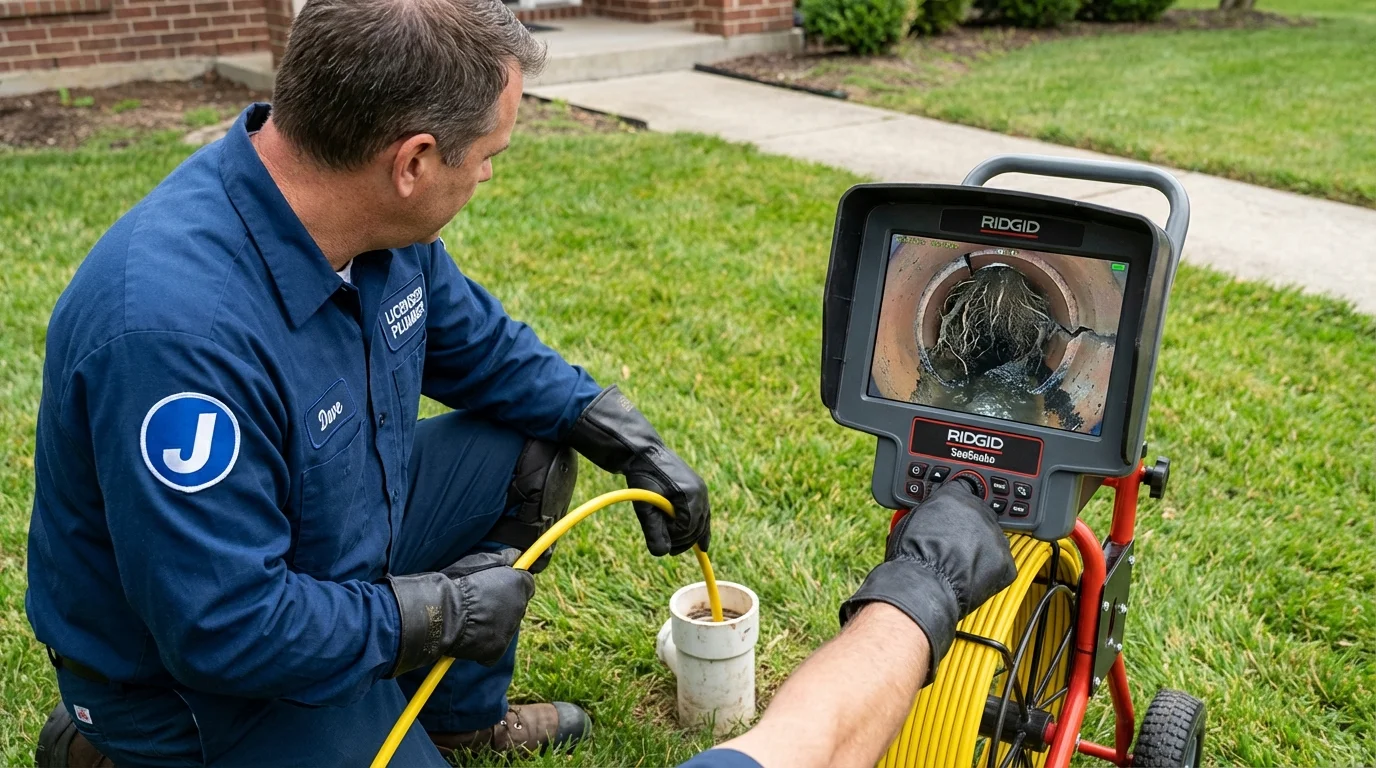 Sewer camera inspection being performed by Johns Plumbing LLC in Forest Ranch