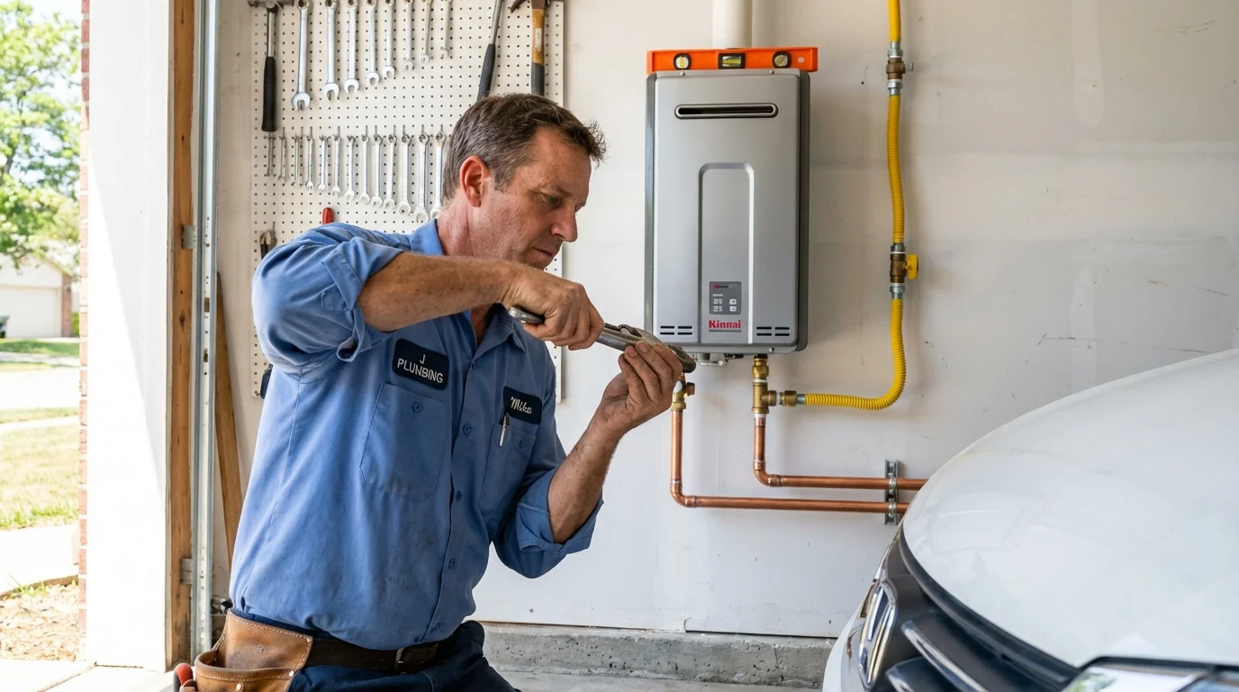 Tankless water heater installation by a Johns Plumbing LLC plumber in Forest Ranch